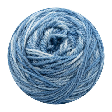 Naturally dyed pure merino in Blueicia - indigo and white colourway