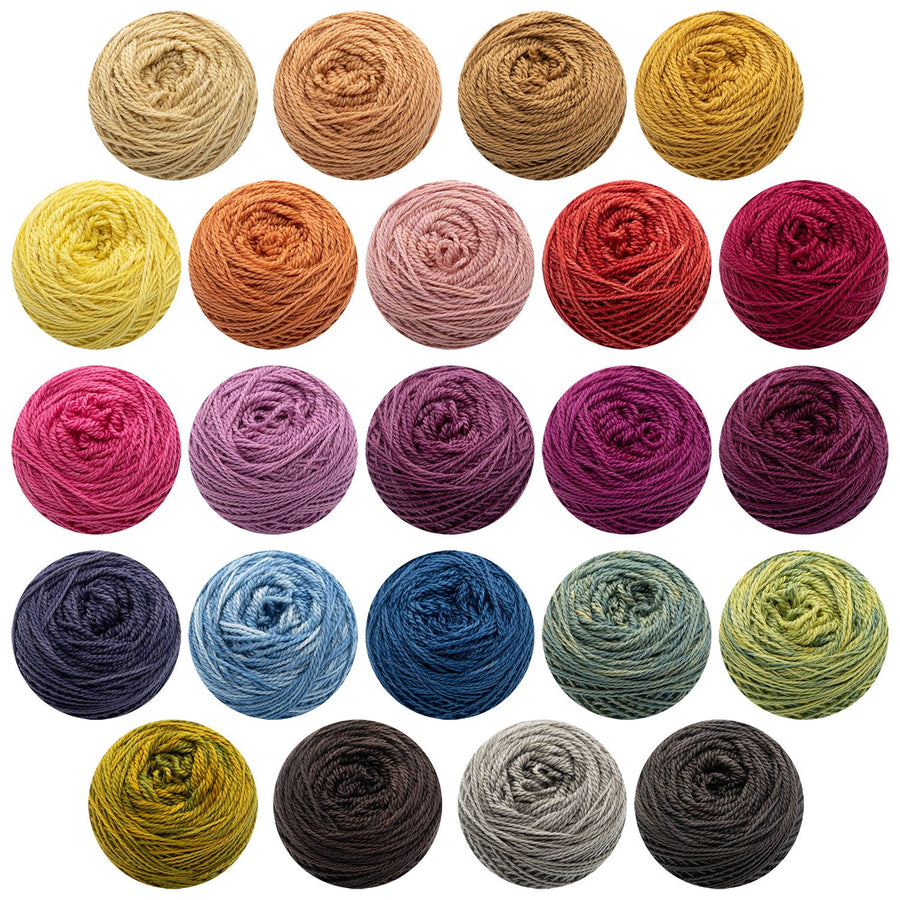 Full colour collection of pure merino Fingering weight Naturally dyed yarn from Canada