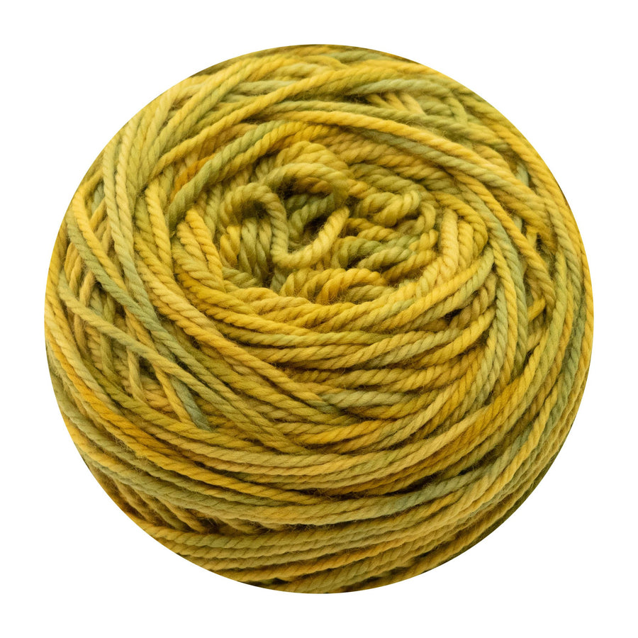 Naturally dyed pure merino in GoldSlinger - yellow green colourway