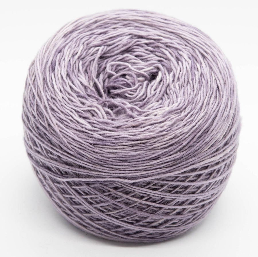 Naturally dyed merino/ cashmere/ silk blend singles yarn in dusky lavender